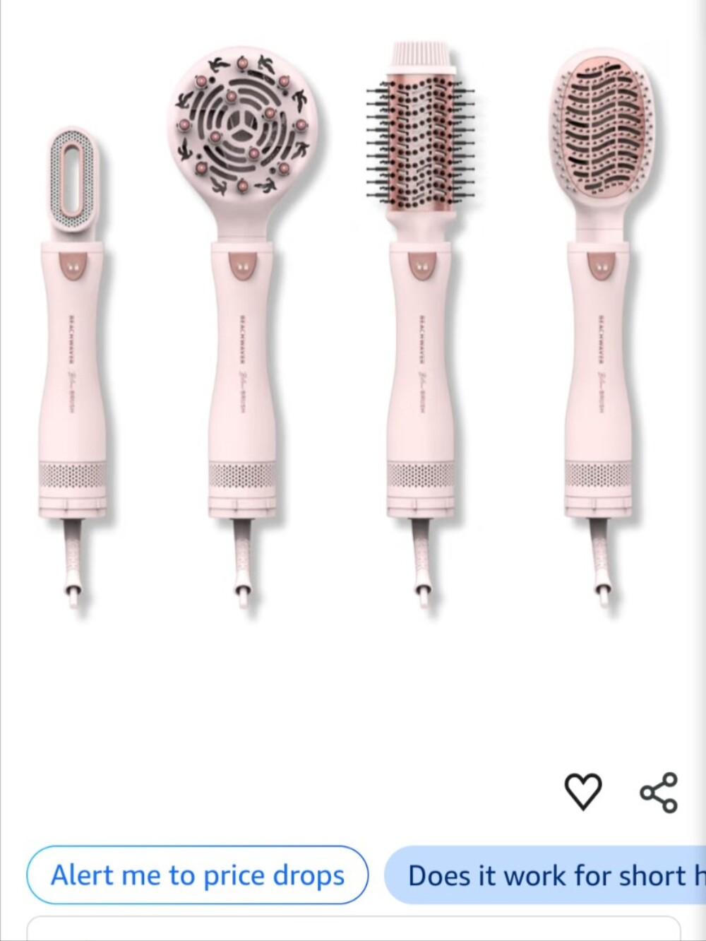 BeachWaver Co.Hair Dryer & Styling Brush Set - Pink and Black